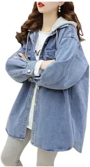 emu's more(エムズ モア) アウター 春 デニムシャツ レイヤード風 レディース ブルー( ブルー,  L)