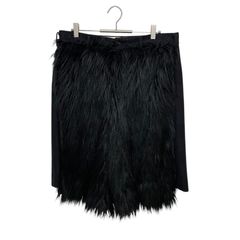 COMME des GARÇONS HOMME PLUS フェイクファーワイドショーツ フェイクファードッキングパンツ フェイクファーバミューダショーツ PL-P035 BLACK L コムデギャルソンオムプリュス 黒 ブラック LARGE GARCONS