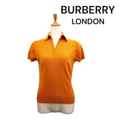 【最終価格】BURBERRY LONDON バーバリー ロンドン スキッパー ポロシャツ オレンジ系 サイズ1 半袖 カットソー トップス レディース アパレル ブランド 古着