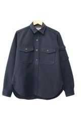 エンジニアードガーメンツ Engineered Garments CPO Shirt - Wool Flannel ウール フランネル ミリタリー 長袖 シャツ S 紺 ネイビー ブランド古着ベクトル 中古●250622のサムネイル