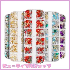 【特価】Frcolor ネイルパーツ ラインストーン ネイルデコパーツ ジュエリー ストーン ジェルネイル 3D アートパーツ 収納ケース付き 6ケース（混合色）