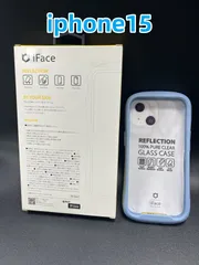 新品 iFace アイフェイス iphone15 ペールブルー ケース スマホケース