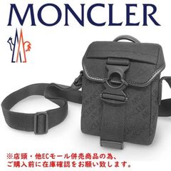 ◆未使用保管品◆MONCLER【モンクレール】斜めがけショルダーバッグ ミニポシェット キャンバス レザー ブラック 男女兼用　M976