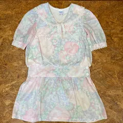 USA製 BONNIY JEAN 花柄ワンピース サイズ14 ボニージーン 7分袖 キッズ KIDS 子供服 女の子 レース ユーズド USED ヴィンテージ ビンテージ vintage 古着 MADE IN USAのサムネイル
