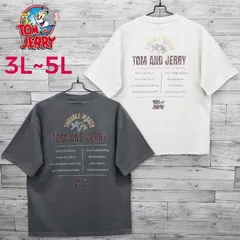 新品 大きいサイズ メンズ トムとジェリー TOM&JERRY トムジェリ 半袖 Tシャツ ティーシャツ 半袖Tシャツ プリント キャラクター グッズ レディース ユニセックス オフホワイト アイボリー チャコール インクブラック 3L 4L 5L