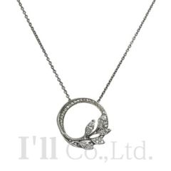 Tiffany&Co.　ティファニー　ビクトリア　ヴァイン　サークル　ネックレス　スモール　63910295　Pt950　ダイヤモンド0.39ct　ブランドジュエリー　アクセサリー　ペンダント　プラチナ　PT950【中古】【69773】