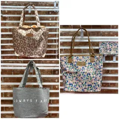 ローリーズファーム　スウェットミニトート・激カワ花柄トート＆ポーチ・花♥ヒョウ柄サテントート