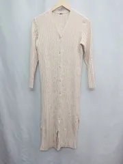 ◇ ⊇ Mila Owen サイドスリット　フロントボタン　フェミニン 長袖 ロング丈 ワンピース サイズ0 ベージュ系 レディース E  【1504210010693】