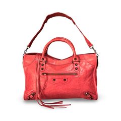 BALENCIAGA バレンシアガ The City ザ・シティ 2WAY ショルダー ハンドバッグ レッド レザー 正規品