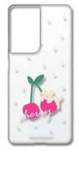 【新品未使用】Galaxy S21 Ultra 5G SC-52B ギャラクシー クリア ハードケース (ねことチェリー(大)) フルーツ さくらんぼ 猫 ネコ 動物 かわいい 可愛い cl-sc52b-346
