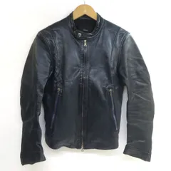 Edition エディション 羊革 シングルライダースジャケット Oサイズ 54-08-34-08012 ブラック ※中古