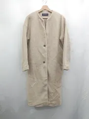 ◇ ⊇ chocol raffine 無地 長袖 ウールロングコート サイズF ベージュ系 レディース E  【1507030009243】のサムネイル