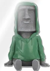 CIOP(シオップ) モアイ スマホスタンド パーカー かわいい 可愛い おしゃれ フィギュア 卓上 iphone/ipad/タブレットパソコン対応(ライトグレー 01)