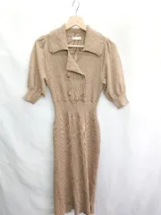 ◇ Θ rienda リエンダ ストレッチニット 長袖 マキシ ワンピース サイズM ブラウン レディース E  【1410290003862】