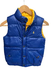 Z1572 POLO RALPH LAUREN ポロ　ラルフローレン　リバーシブル　ダウンベスト　イエロー&ブルー　キッズ　サイズ7