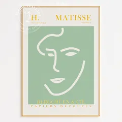 アートポスター マティス パピエデクーペ 抽象画 ミッドセンチュリー グリーン ゴールド インテリア 壁掛け アート モダン 美術館