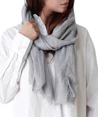 [グリーンパキラ] ショール 大判 ストール レディース 綿100% コットン UVカット 春 夏 薄手 無地 柔らかい 結婚式 冷房対策 50代 贈り物 母親 誕生日プレゼント 実用的 日焼け対策 スカーフ シフォン 首元カバー おしゃれ きれい [グレー]