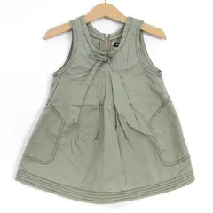 べべ ワンピース ノースリーブ リネン混 ストレッチ ブランド トップス ベビー 女の子用 90サイズ グレー BeBe 【中古】