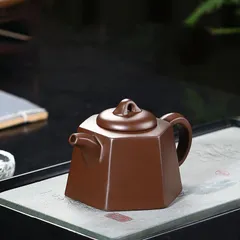 本物 紫砂壺 大紅袍 茶壷 カンフーティー 中国古玩 茶器 ティーポット 朱泥急須 カンフーティー 手彫 陶器 美術品 宜興産 極上美品 zsh33 7216