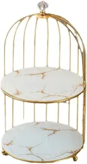 MaT store 収納ラック 2段 卓上 棚 おしゃれ 小物収納 インテリア 飾り棚 ディスプレイ 化粧品(ホワイト,  ワンサイズ)