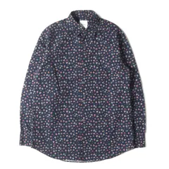 Paul Smith ポールスミス シャツ ネイビー マルチカラー サイズ:M | 小花柄 ドレス シャツ (183314 916M) | MADE IN JAPAN | トップス カジュアルシャツ 長袖【メンズ】【中古】