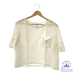 ☆美品☆ LOWRYS FARM ローリーズファーム トップス カットソー ポケット Uネック シンプル おしゃれ 半袖 レディース ホワイト M 901-8689 送料無料 古着