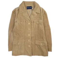 90's 00's Vintage ヴィンテージ ラルフローレン RALPH LAUREN コーデュロイ カバーオール ジャケット ブルゾン コットン 上着 アウター インパクト21 オールド ビンテージ サイズ11 ベージュ レディース /♪5のサムネイル