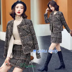 2点セット着痩せ 通勤 ママスーツ レディース スーツ ジャケッ コート卒業式 スーツ 上品レディース ト スカート スーツ オフィス アウター レディース 秋冬  vii2g109815