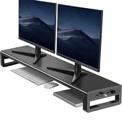 VOOPII モニター台 机上台 パソコン台 4つのUSBポート付き ...