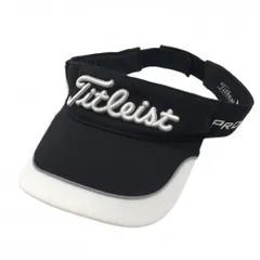 【超美品】タイトリスト サンバイザー 黒×白 フットジョイ PRO V1 フリーサイズ(57-59cm)  ゴルフウェア TITLEIST