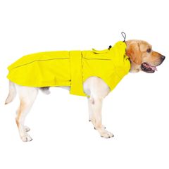 【人気商品】イエロー) (L 反射材 散歩 夏秋春 梅雨対策 耐水 防塵 快適 軽量 通気 小型犬 超大型犬 大型犬 中型犬 着脱簡単 防風 撥水 防水 ポンチョ ジャケット 防雨犬服 ドッグ雨具 カッパ レインコート 犬 MAMORE