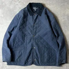 90s POLO RALPH LAUREN 中綿 キルティング コットン ハーフ コート XL / 90年代 オールド ポロ ラルフローレン ジャケット ネイビー