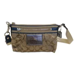 COACH(コーチ) ショルダーバッグ - カーキ×ブルーグリーン ミニバッグ レザー