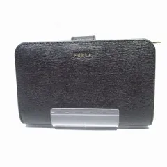 K440 未使用☆ フルラ 折り財布 ラウンドファスナー レザー ブラック K440 未使用☆ フルラ 折り財布 ラウンドファスナー レザー ブラック