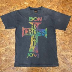’90s USA製 BON JOVI CROSS ROAD ツアーTシャツ L 1995年 コピーライト有り ボン ジョヴィ BROCKUM クロスロード 90年代  半袖 ヴィンテージ  VINTAGE ユーズド USED 古着 MADE IN USA