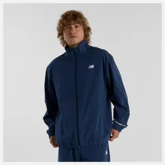 ニューバランス ウィンドブレーカー メンズ Newbalance ウーブン トラックジャケット 長袖 フルジップ アウター 吸汗速乾 ドライ トレーニングジャケット ウインドブレーカー スポーツウェア メンズウエア 紺 ネイビー 服/AMJ51504-NNY