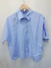 ◇ Θ H&M エイチアンドエム コットン100％ 半袖 ワーク シャツ サイズ38 ブルー系 レディース E  【1507100007544】