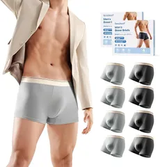 Travelcare ボクサーパンツ メンズ 下着 通気抗菌 8枚セット男性用旅行携帯用フィットネス水泳ホテルスパ病院入院患者使い捨てショーツ(グレー（8枚）,  XL)