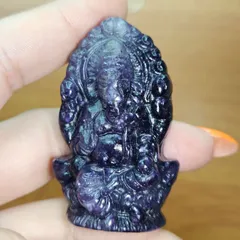 パープルマイカ✨ガネーシャ✨カービング✨