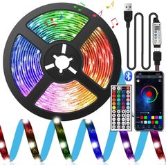 即納 LEDテープライト SMD 5050 5m 正面発光 RGB 明るさ調整 間接照明 取付簡単 44キーリモコン 調光調色 ライン・コーニス・什器・棚下照明