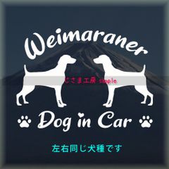 ワイマラナーショートヘアーの同犬種わんちゃんステッカーDOG in CAR