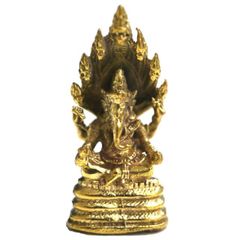 インドの神様ガネーシャの置物　ブラスバージョンミニ11/エスニック/アジアン雑貨