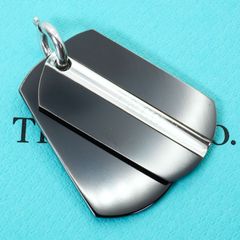【Tiffany】ドッグタグ　ネックレス（トップのみ） 希少ティファニー ブラックチタン ドッグタグ ネックレストップ