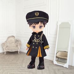 オビツ 服 男 ob11 clothes オビツ11 オビツドール セット 衣装 王子服 4点 ズボン ジャケット ベルト 帽子 (ブラック)