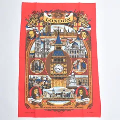Vintage 英国製 デッドストック SAMPSON SOUVENIRS U.K ヴィンテージ ティータオル ビンテージ インテリア コットン 敷物 ヨーロッパ古着 未使用のサムネイル