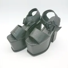 ◇ EMODA エモダ チャンキーヒール、ストラップ調節可能 サンダル 表記なし ブラック レディース E  【1302060024033】