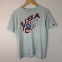 Champion チャンピオン Tシャツ  グラフィックロゴ ライトブルー Lサイズ メンズ 古着 アメカジ
