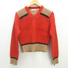 G■ユニクロ/MARNI × UNIQLO Vネックニットセーター/251-457956【L】オレンジ/LADIES/25【中古】■