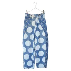 Vivienne Westwood (ヴィヴィアンウエストウッド) 80s オーブ スポット 切り替えデニムパンツ テーパードパンツ インディゴ/ホワイトのサムネイル