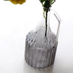 花瓶 花びん おしゃれ ガラス 一輪挿し フラワーベース 花器 ハンドル付き 